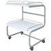 CARRELLO OSPEDALIERO PER MEDICAZIONE in tubo ovale - 2 ripiani - 50x60xh.80cm