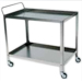 CARRELLO OSPEDALIERO PER MEDICAZIONE PORTASTRUMENTI in acciaio inox - 2 ripiani - 90x60xh.80cm