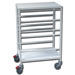 CARRELLO SANITARIO EMERGENZA ISO in acciaio - con 5 coppie di guide per cestelli - 65x47xh.100cm