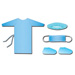 KIT VESTIZIONE VISITATORE / KIT IGIENICO MONOUSO NON STERILE - azzurro - conf.25pz