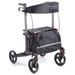 DEAMBULATORE PIEGHEVOLE DA ESTERNO / ROLLATOR URANO 2 - in alluminio verniciato 4 RUOTE con freni - sedile schienale borsa e portabastone - portata 136kg