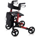 DEAMBULATORE PIEGHEVOLE DA ESTERNO / ROLLATOR COMPATTO - 4 RUOTE con freni - sedile schienale borsa - portata 136kg