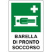 CARTELLO SEGNALETICO PRESENZA BARELLA DI PRONTO SOCCORSO in alluminio - 31x25cm