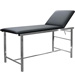 LETTINO VISITA MEDICA REGOLABILE in acciaio inox - 180x55xh.80 - portata 150kg - nero - con portarotolo