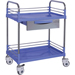 CARRELLO OSPEDALIERO UTILITY - 2 ripiani e cassetto - 73x48xh.90cm - portata 60kg