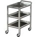 CARRELLO OSPEDALIERO PER MEDICAZIONE in acciaio inox - 3 ripiani - 70x50xh.82cm