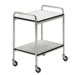 CARRELLO OSPEDALIERO PER MEDICAZIONE MEDIO in alluminio - 2 ripiani - 70x50xh.77cm