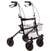 DEAMBULATORE DA ESTERNO / ROLLATOR PIEGHEVOLE - 4 RUOTE con freni a mano - sedile cestello e freni - portata 136kg